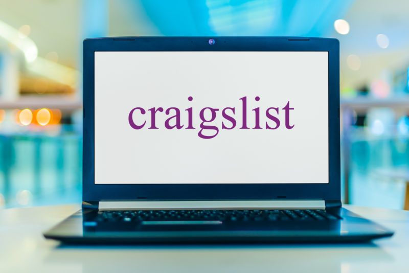 Craigslist logo displayed on laptop