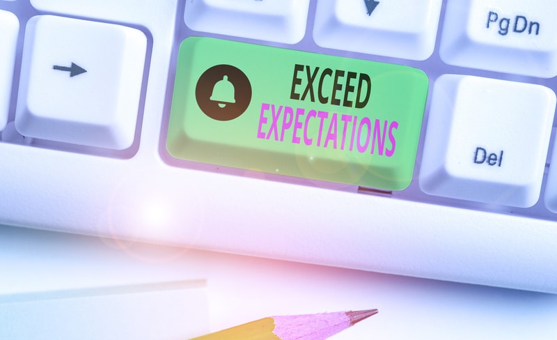 An “Exceed Expectations” button on a computer keyboard. If only it were that simple to manage your client’s expectations!
