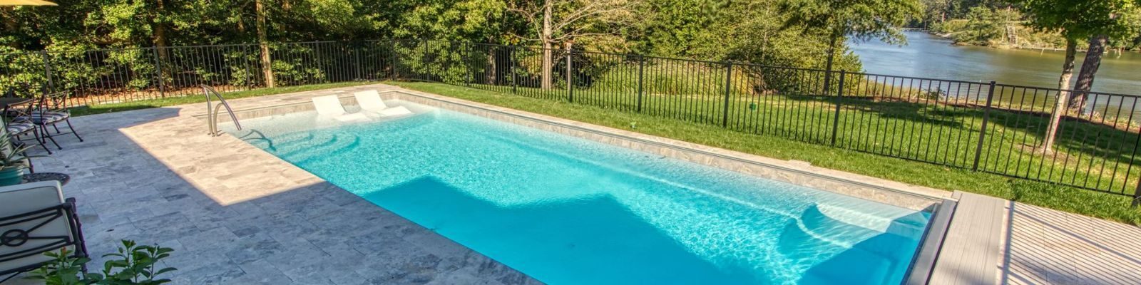 Large backyard swimming pool